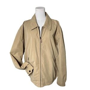 London Fog‎ Men XL Beige Tan Jacket Zip Front Lightweight Harrington Casual Coat